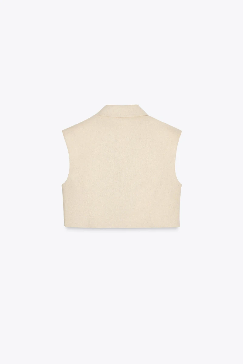 LINEN BLEND SHORT VEST
