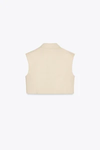 LINEN BLEND SHORT VEST