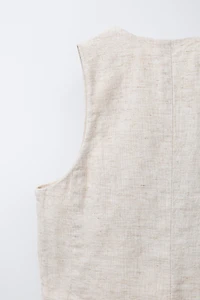 LINEN BLEND SUIT VEST