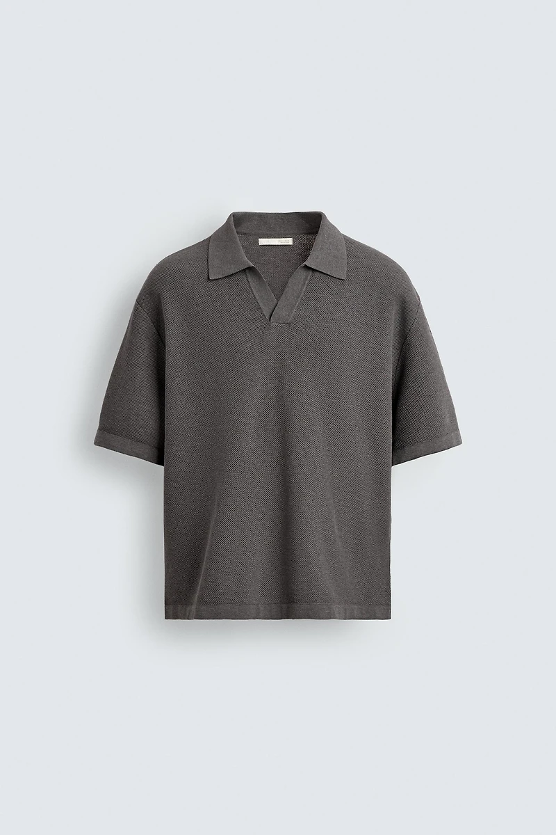 RELAXED FIT KNIT POLO SHIRT