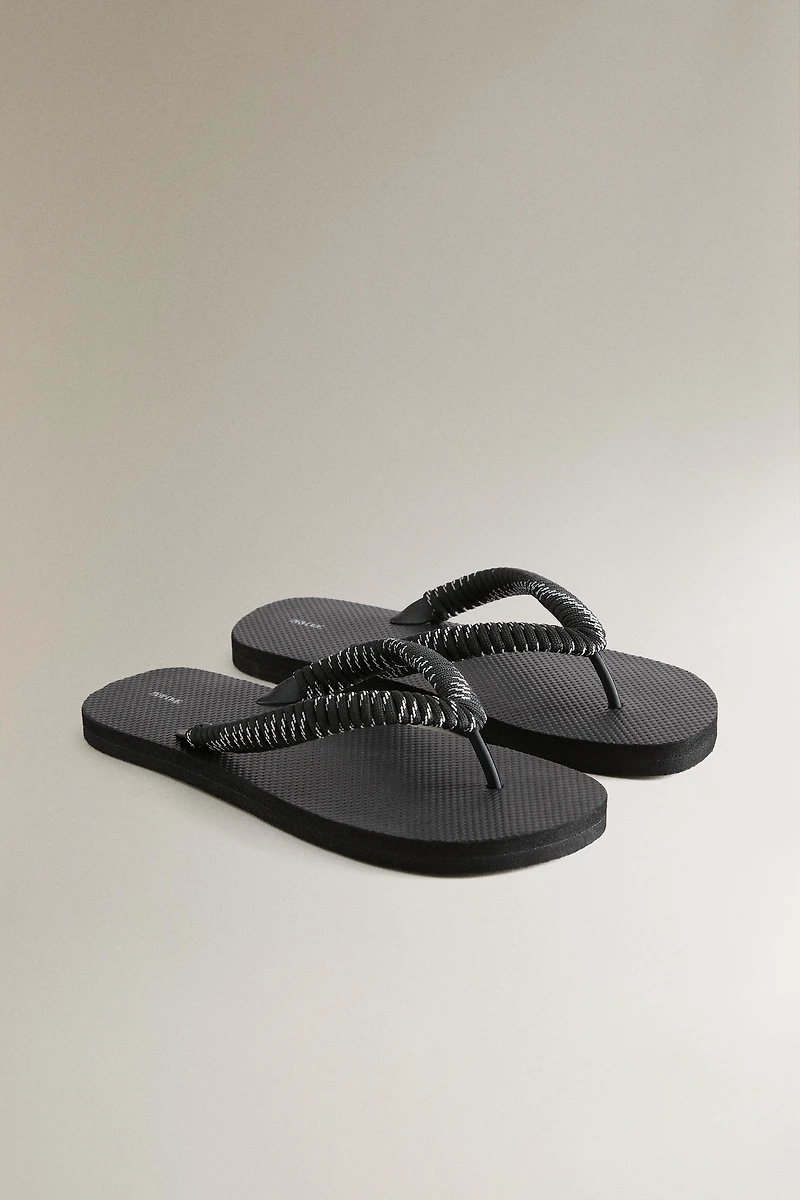 TOE-POST LACE-UP SANDALS