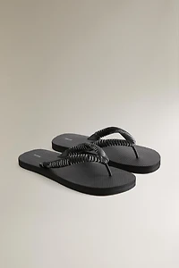 TOE-POST LACE-UP SANDALS