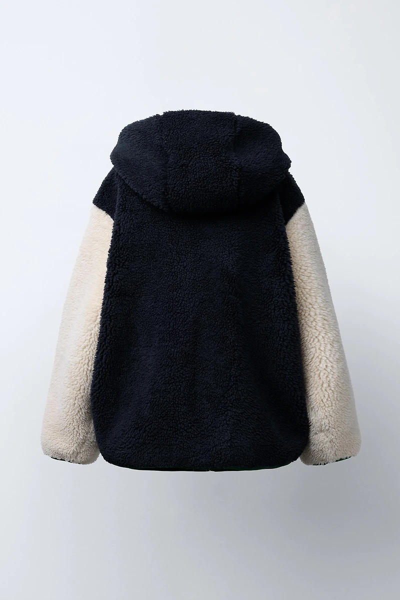 COLORBLOCK HOODIE FLEECE JACKET