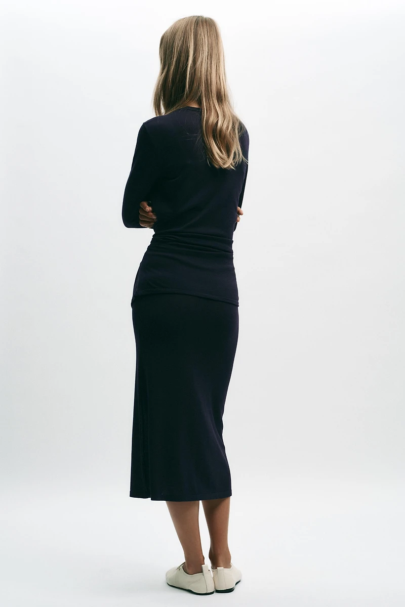 MIDI PLAIN KNIT SKIRT