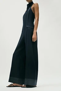 COMBINAISON HALTER SURPIQÛRES CONTRASTANTES AVEC LIN