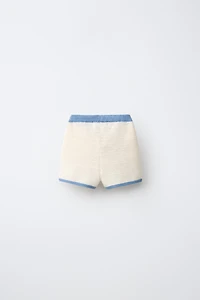CONTRAST KNIT SHORTS