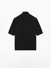 Pull en maille 100 % laine à manches courtes