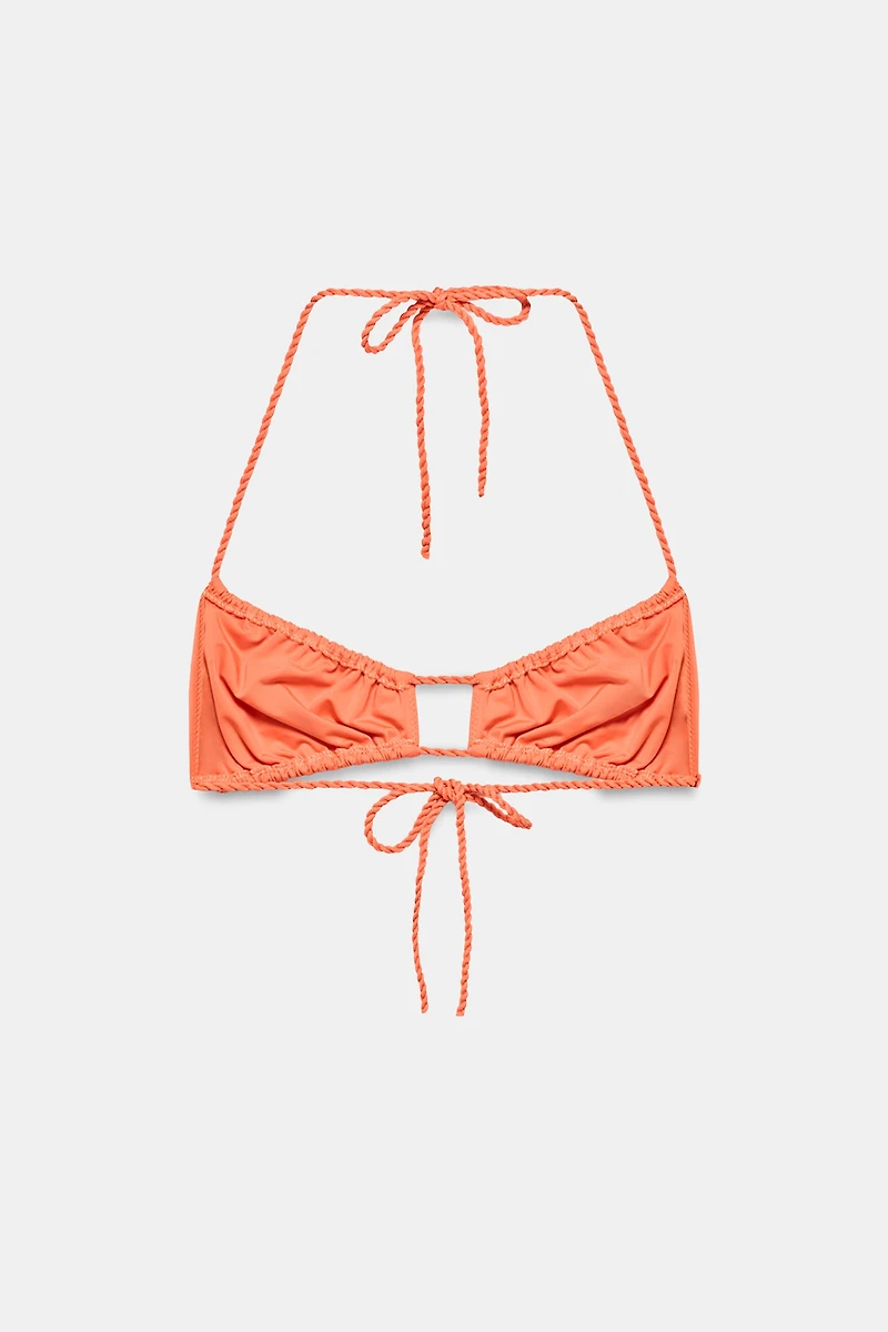 SOLID RUCHED BIKINI TOP