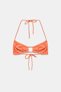 SOLID RUCHED BIKINI TOP