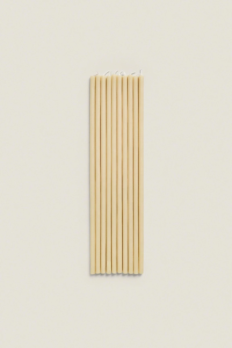 SET OF DECORATIVE CYLINDRICAL THIN TAPER CANDLES (SET OF 10)