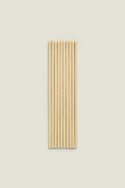 SET OF DECORATIVE CYLINDRICAL THIN TAPER CANDLES (SET OF 10)