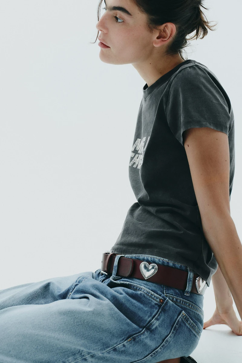 LEATHER HEART STUD BELT