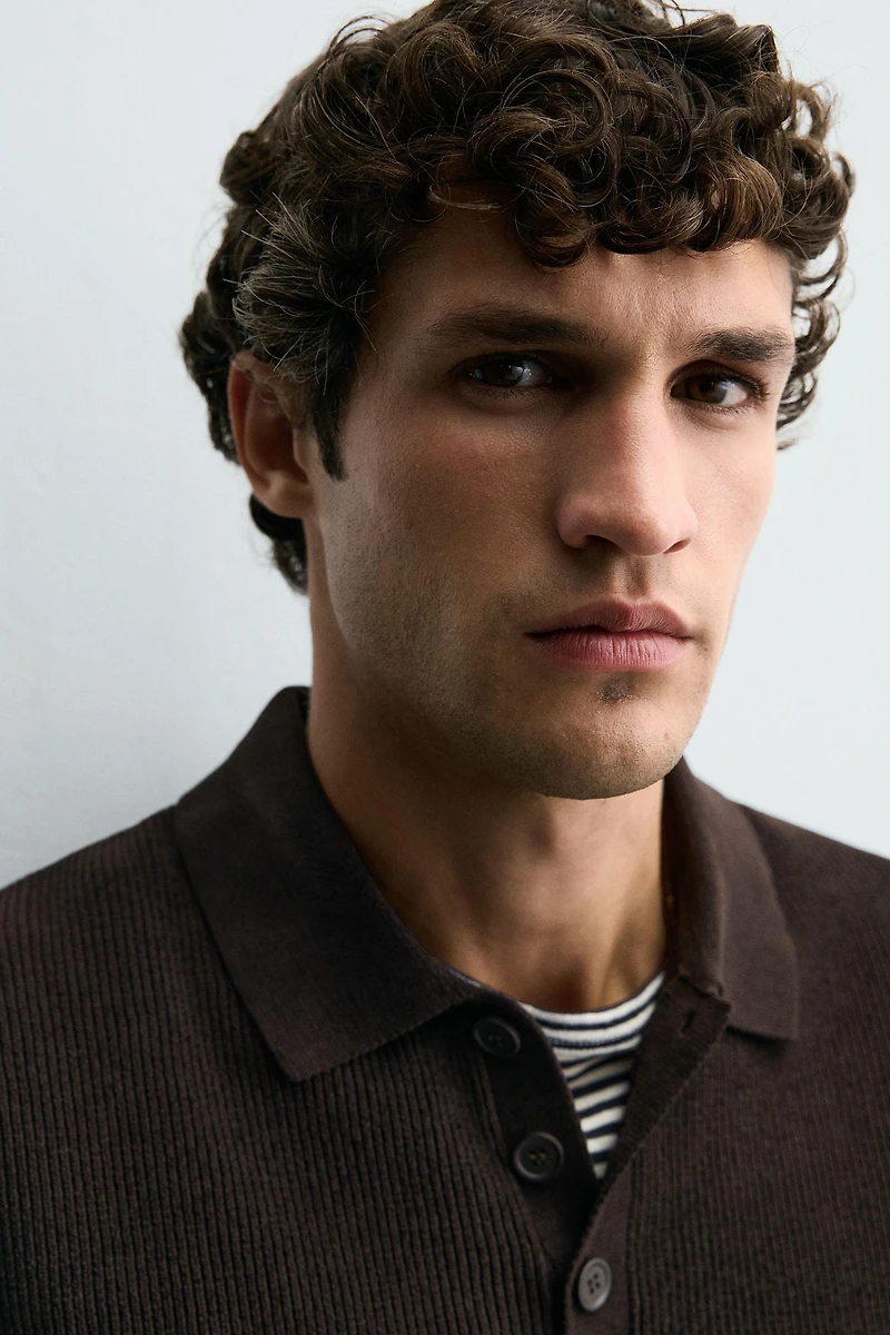 CHENILLE KNIT POLO SHIRT