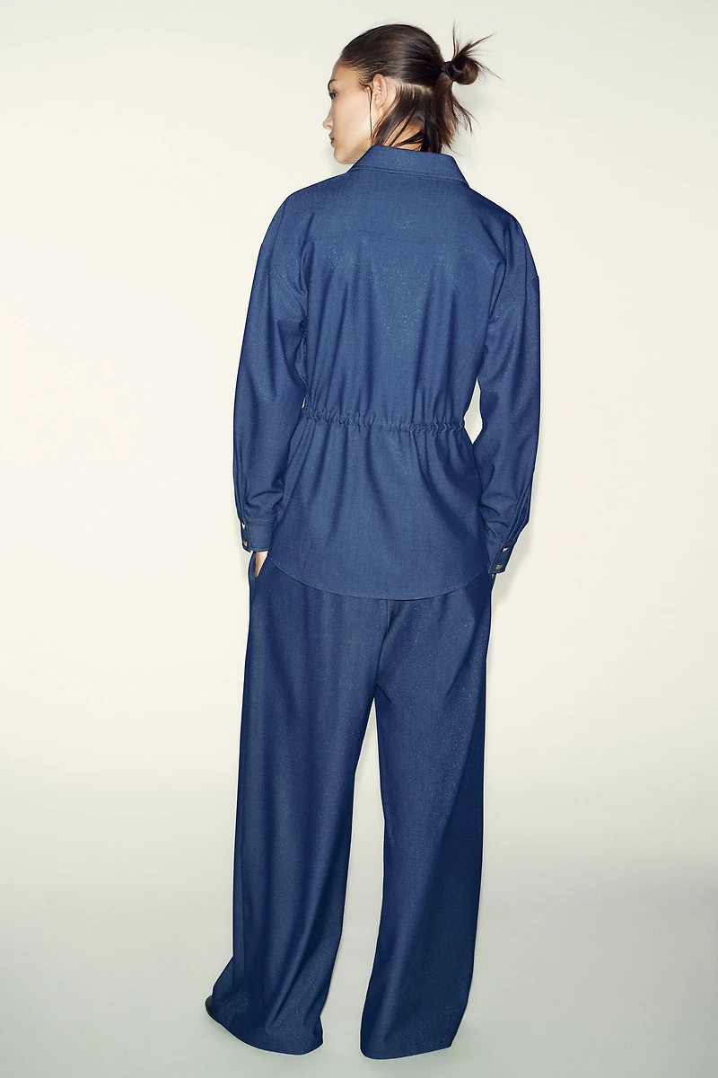 WIDE LEG PLEATED PANTS