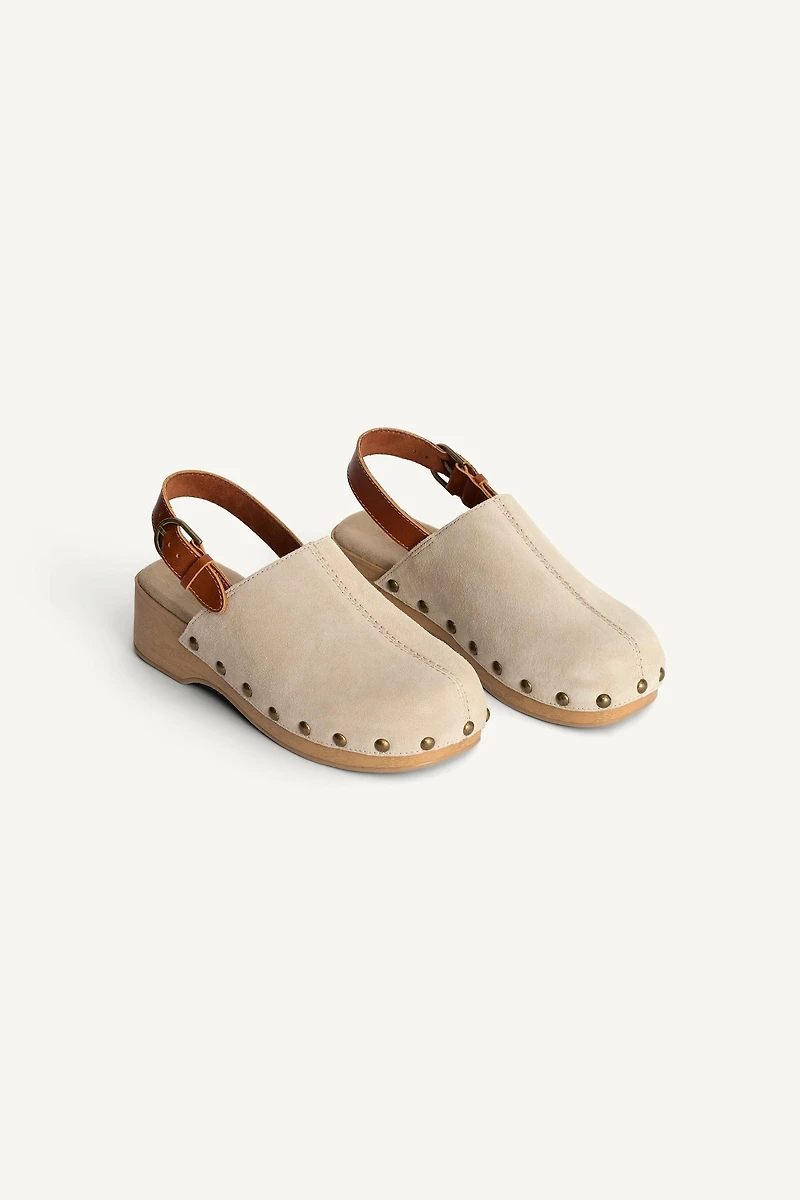 STUDDED LEATHER CLOGS - LIMITED EDITION