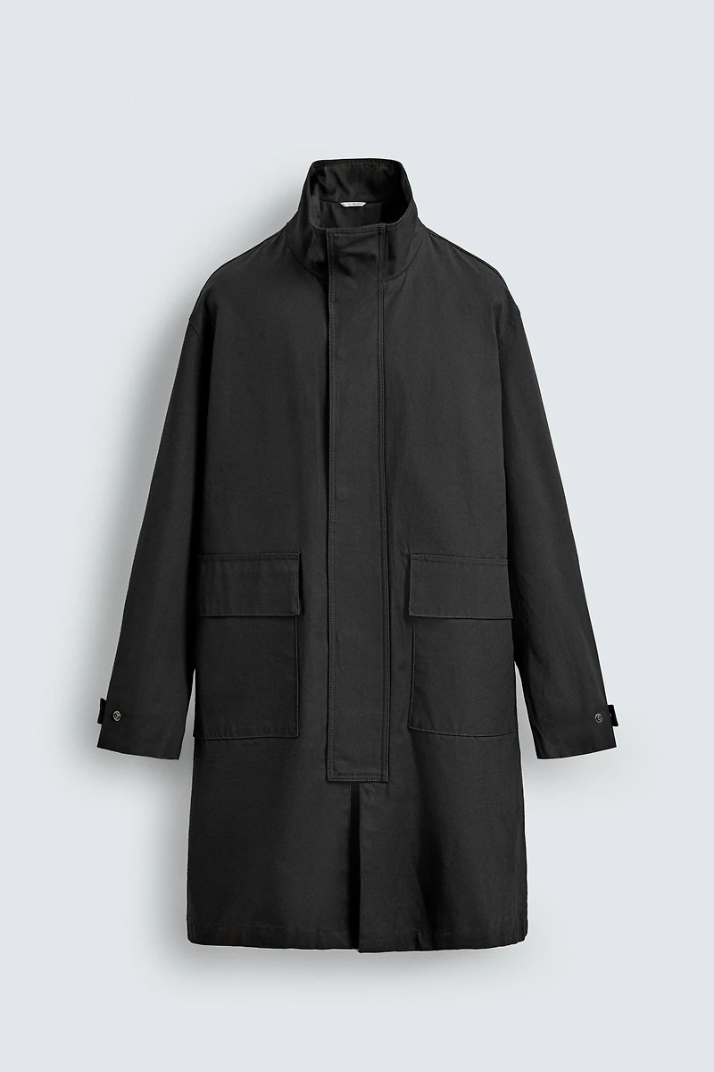 WAXED FINISH TRENCH COAT