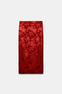 JUPE MI-LONGUE JACQUARD FLEURS