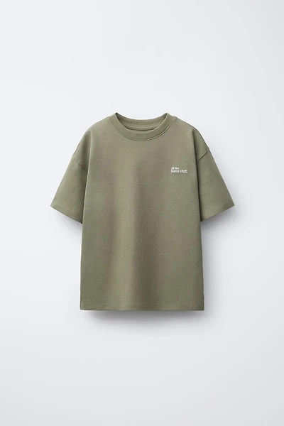 HEAVYWEIGHT EMBROIDERED TEXT T-SHIRT