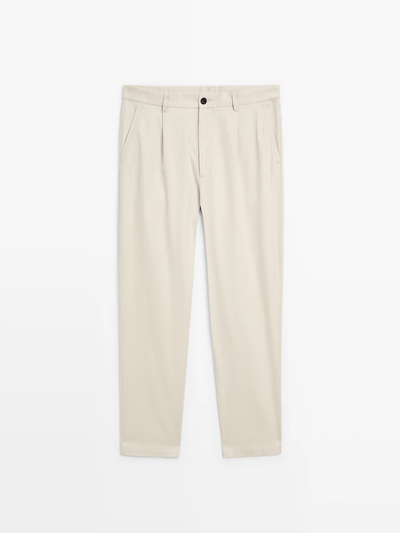 100% cotton relaxed fit trousers