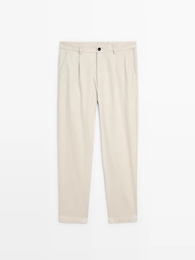 Relaxed fit cotton trousers