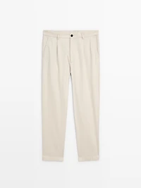 100% cotton relaxed fit trousers