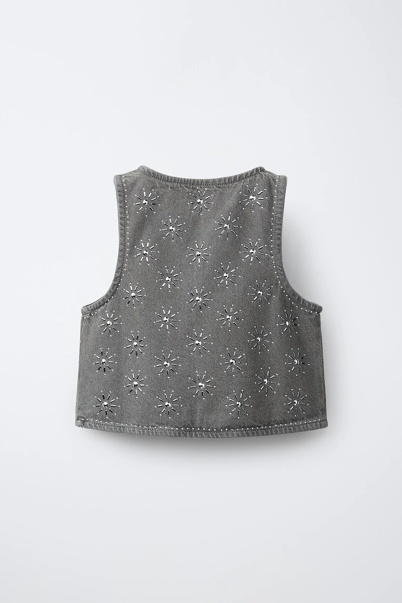 GILET EN JEAN STRASS