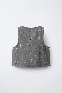 GILET EN JEAN STRASS