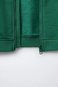 BASIC TEXT ZIP-UP SWEATSHIRT