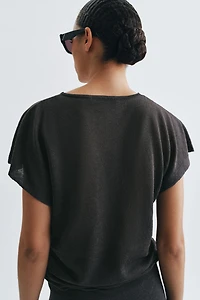TOP DRAPÉ EN MAILLE