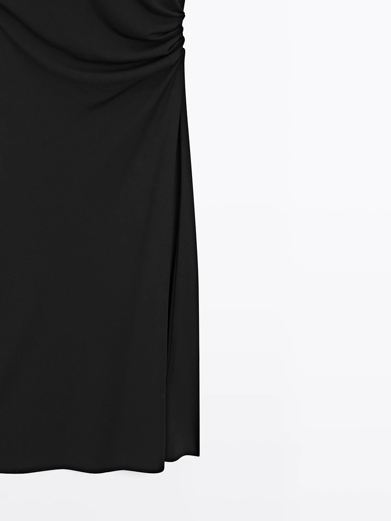 Midi dress with gathered detail