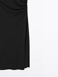 Midi dress with gathered detail