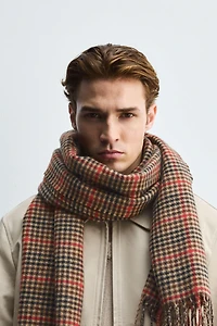 PLAID FRINGE SCARF