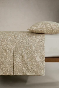 MORRIS & CO. FLORAL SATEEN COTTON FLAT SHEET