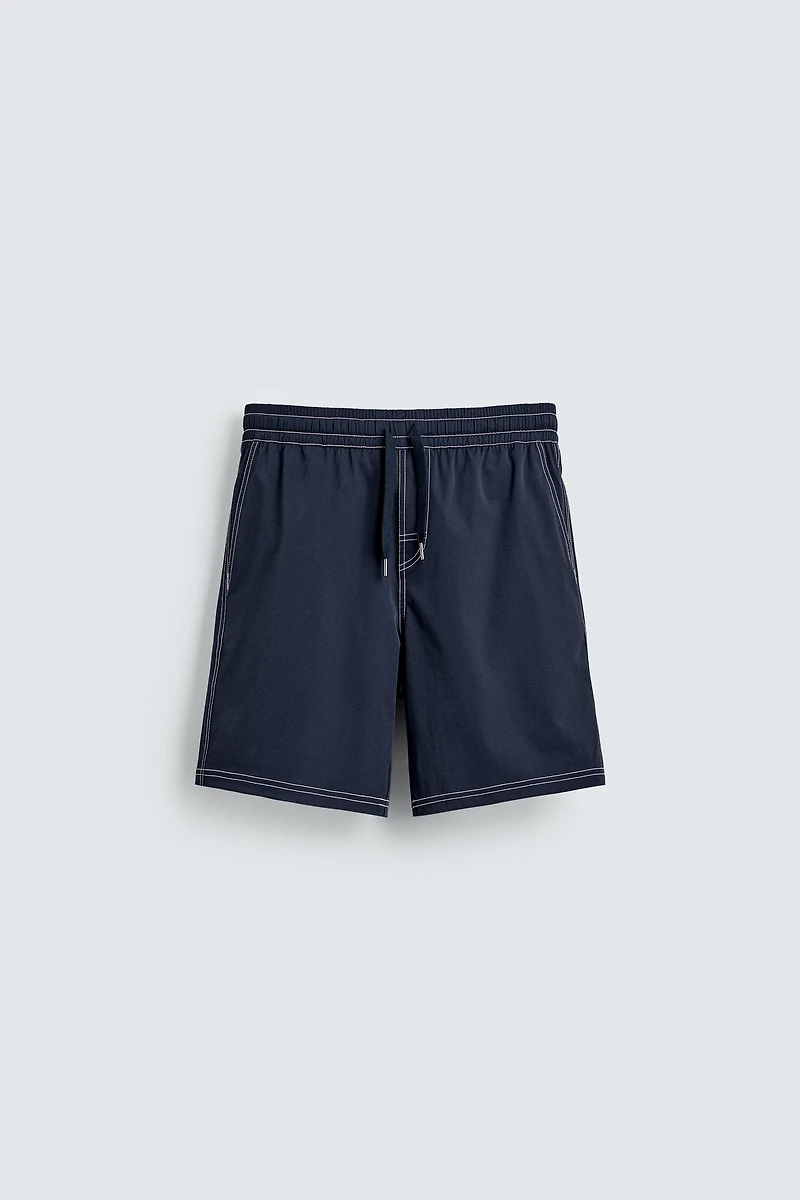 LONG SWIMSUIT WITH CONTRAST STITCHING
