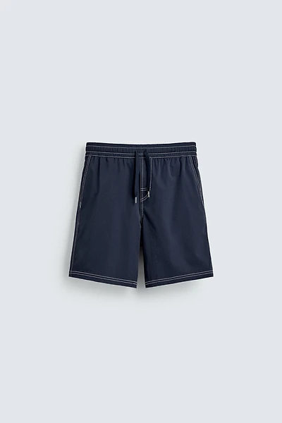 LONG SWIMSUIT WITH CONTRAST STITCHING
