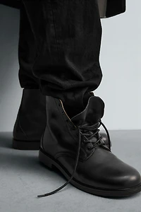 LIMITED EDITION LEATHER LACE-UP BOOTS