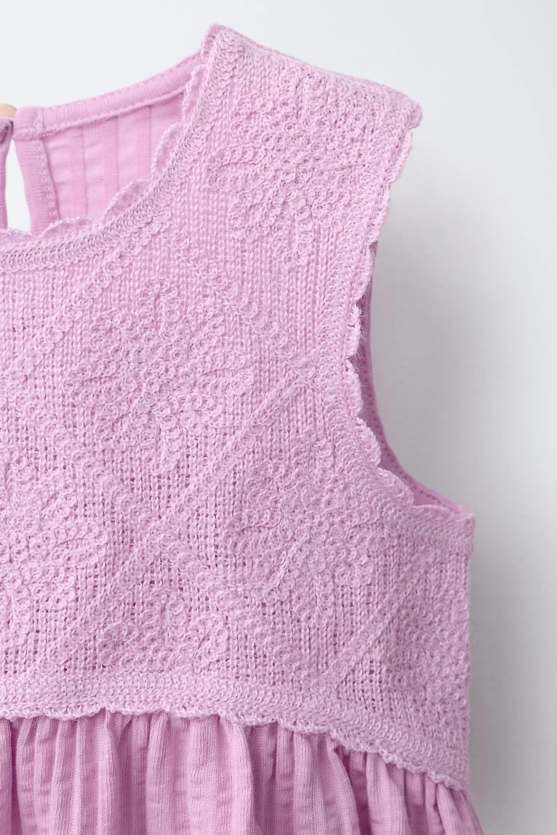 COMBINATION TEXTURED DRESS