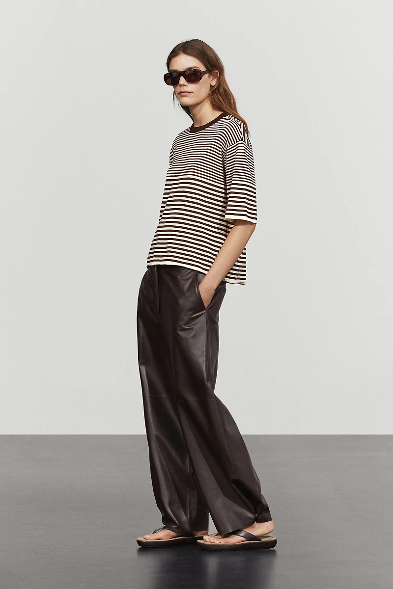 100% cotton short sleeve striped T-shirt