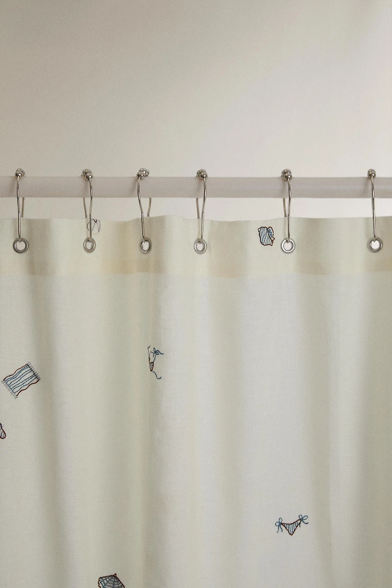 EMBROIDERED SHOWER CURTAIN