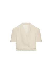 LACE TRIM CROPPED BLAZER