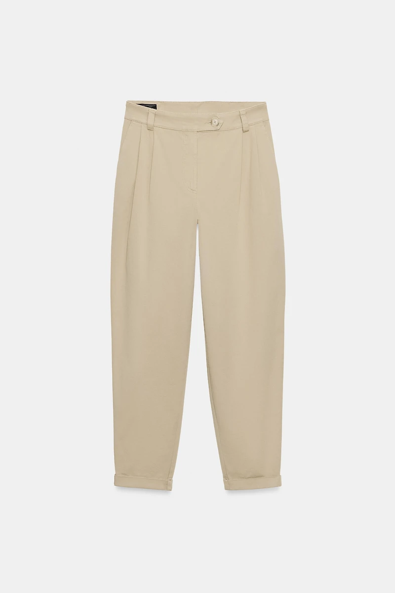 PANTALON CHINO BAS À REVERS
