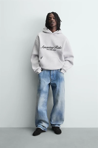 COMBINATION TEXT SWEATSHIRT