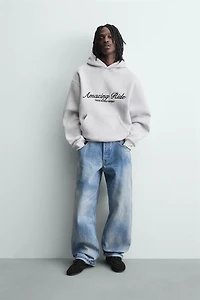 COMBINATION TEXT SWEATSHIRT