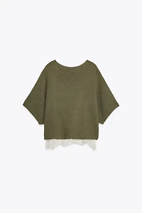 COMBINATION KNIT SWEATER