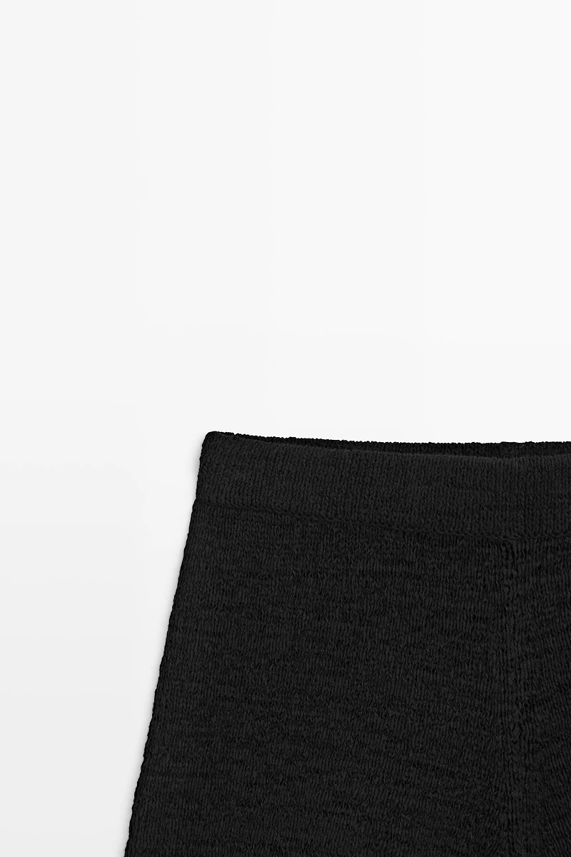 Textured knit shorts