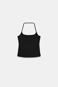 STRETCH KNIT HALTER TOP