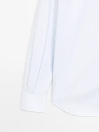 Slim fit striped 100% cotton shirt