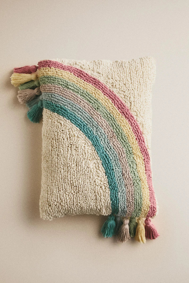 KIDS RAINBOW THROW PILLOW COVER