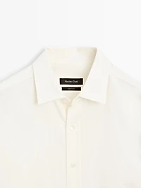 Regular fit cotton blend shirt