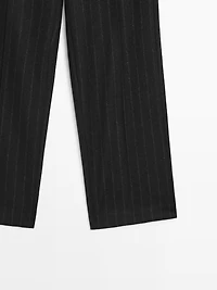 Straight-leg pinstripe trousers